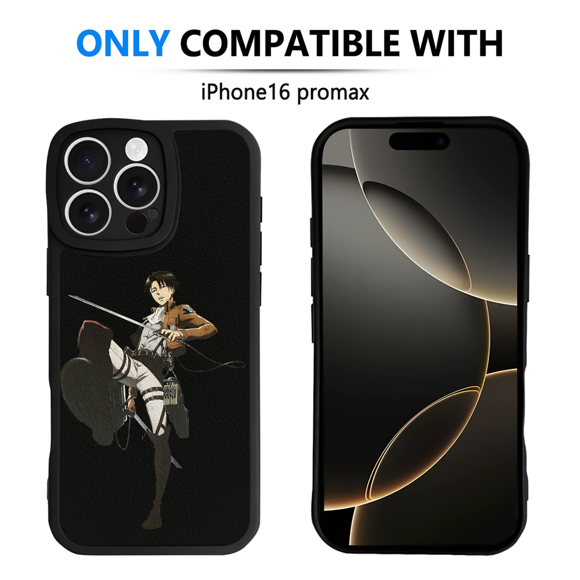 （画像用） 進撃の巨人 リヴァイ·アッカーマン Attack on Titan Levi Ackerman 【iPhone 16シリーズ対応】シリコンスマホケース（レザー調） 材質：シリコン